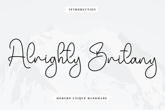 Alrighty Britany: A Script Font for Artisanal Branding