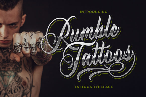 Rumble Tattoos: Commanding Script Font for Bold Projects